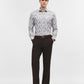 White & Grey Printed Slim Fit Party Wear Shirt | Greenfibre