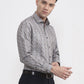 Green & Beige Printed Slim Fit Party Wear Shirt | Greenfibre
