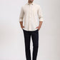 Beige Solid Slim Fit Semi Casual Shirt | Greenfibre