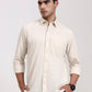Beige Solid Slim Fit Semi Casual Shirt | Greenfibre