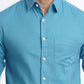 Blue Solid Slim Fit Casual Shirt | Greenfibre