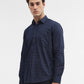 Navy Blue Printed Smart Fit Semi Casual Shirt | Greenfibre