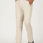 Cream Solid Slim Fit Casual Trouser | Greenfibre