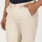 Cream Solid Slim Fit Casual Trouser | Greenfibre