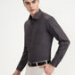 Dark Grey Solid Slim Fit Formal Shirt | Greenfibre