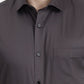 Dark Grey Solid Slim Fit Formal Shirt | Greenfibre