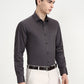 Dark Grey Solid Slim Fit Formal Shirt | Greenfibre