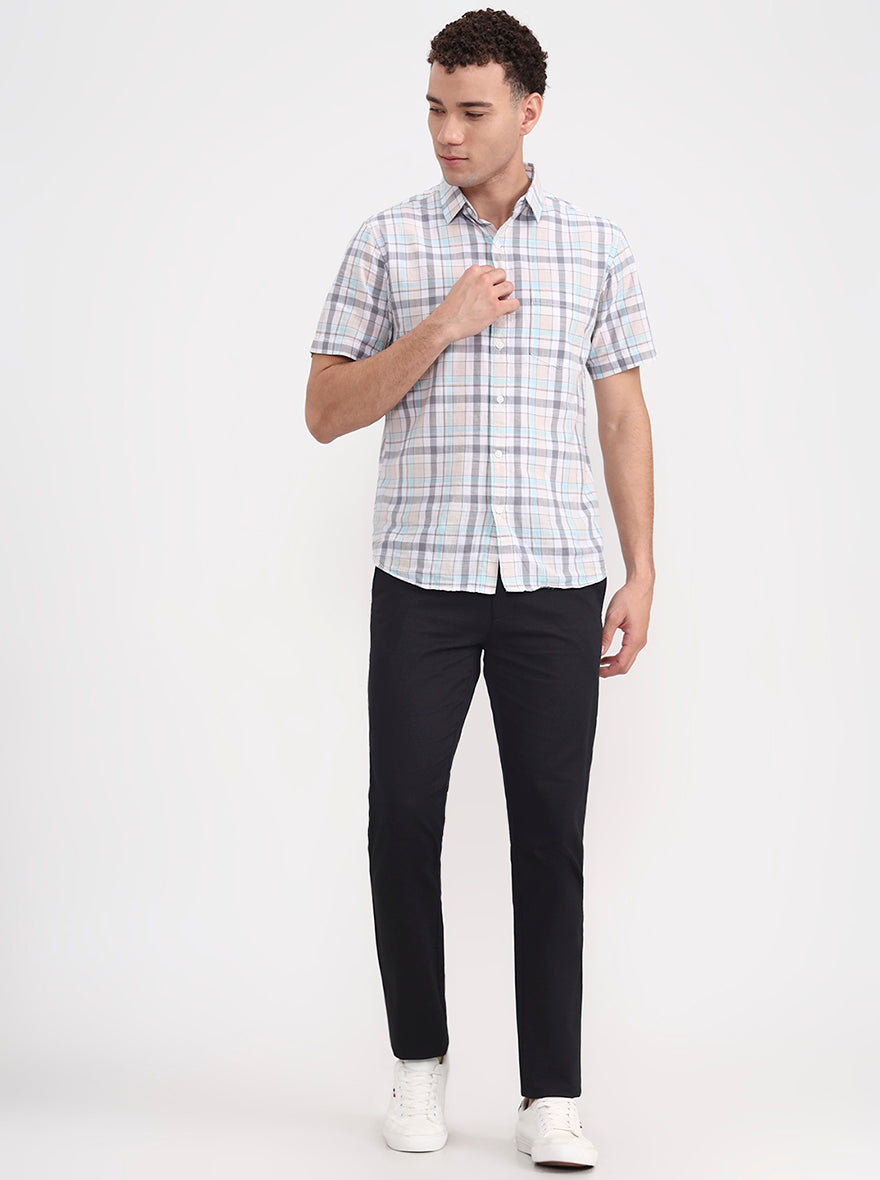 Black Solid Super Slim Fit Casual Trouser | Greenfibre