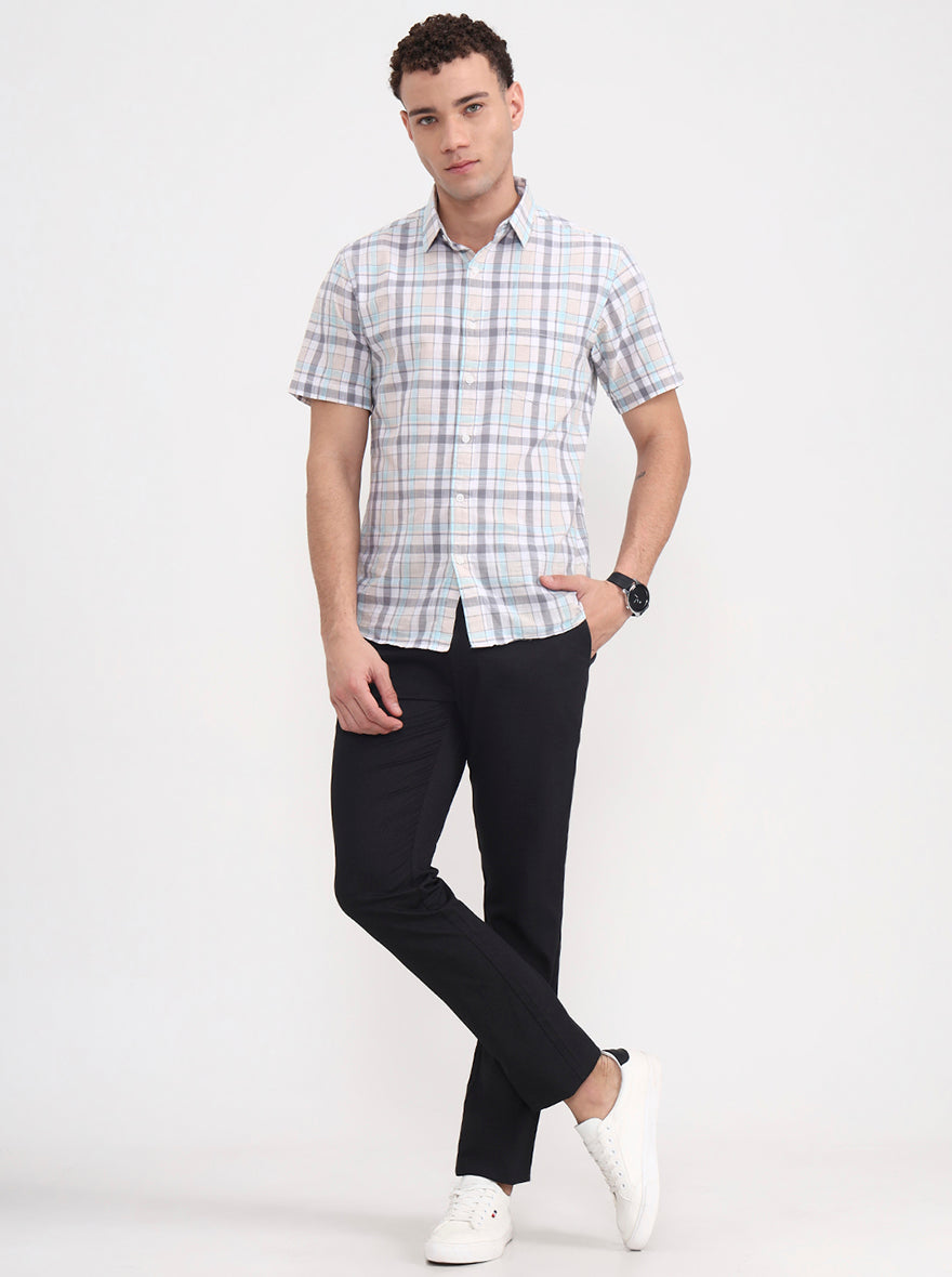 Black Solid Super Slim Fit Casual Trouser | Greenfibre