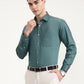 Green Solid Slim Fit Formal Shirt | Greenfibre