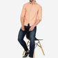 Orange Solid Slim Fit Casual Shirt | Greenfibre