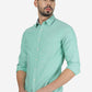 Green Solid Slim Fit Casual Shirt | Greenfibre