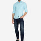 Sky Blue Solid Slim Fit Casual Shirt | Greenfibre