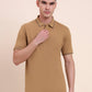 Camel Brown Solid Slim Fit Polo T-Shirt | Greenfibre