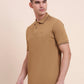 Camel Brown Solid Slim Fit Polo T-Shirt | Greenfibre