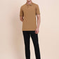 Camel Brown Solid Slim Fit Polo T-Shirt | Greenfibre