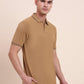 Camel Brown Solid Slim Fit Polo T-Shirt | Greenfibre