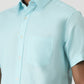 Sky Blue Solid Slim Fit Casual Shirt | Greenfibre