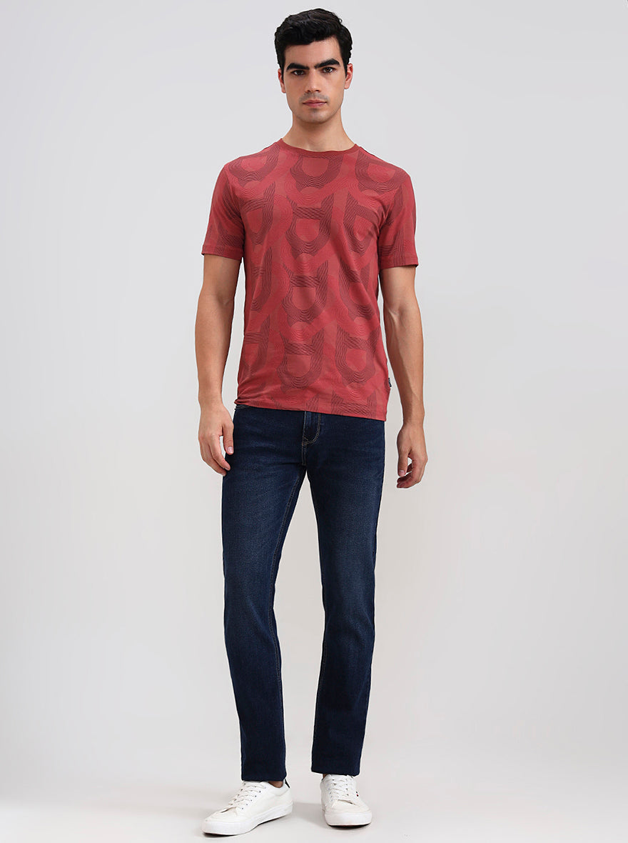 Dark Indigo Blue Washed Slim Fit Jeans | Greenfibre