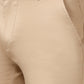Camel Beige Solid Super Slim Fit Casual Trouser | Greenfibre