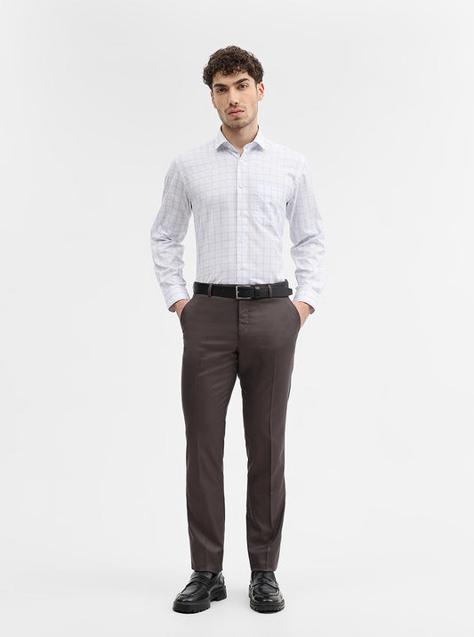 Grey Solid Super Slim Fit Formal Trouser | Greenfibre