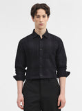 Black Checked Slim Fit Casual Shirt | Greenfibre