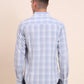 Light Blue Checked Slim Fit Casual Shirt | Greenfibre