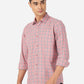 Rose Pink Checked Slim Fit Semi Casual Shirt | Greenfibre