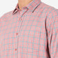 Rose Pink Checked Slim Fit Semi Casual Shirt | Greenfibre