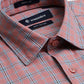 Rose Pink Checked Slim Fit Semi Casual Shirt | Greenfibre