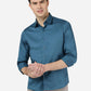 Lyons Blue Solid Slim Fit Casual Shirt | Greenfibre