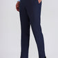 Navy Blue Printed Slim Fit Formal Trouser | Greenfibre
