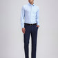 Navy Blue Printed Slim Fit Formal Trouser | Greenfibre