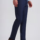 Navy Blue Printed Slim Fit Formal Trouser | Greenfibre