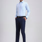 Navy Blue Printed Slim Fit Formal Trouser | Greenfibre