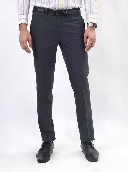 Green Solid Slim Fit Formal Trouser | Greenfibre