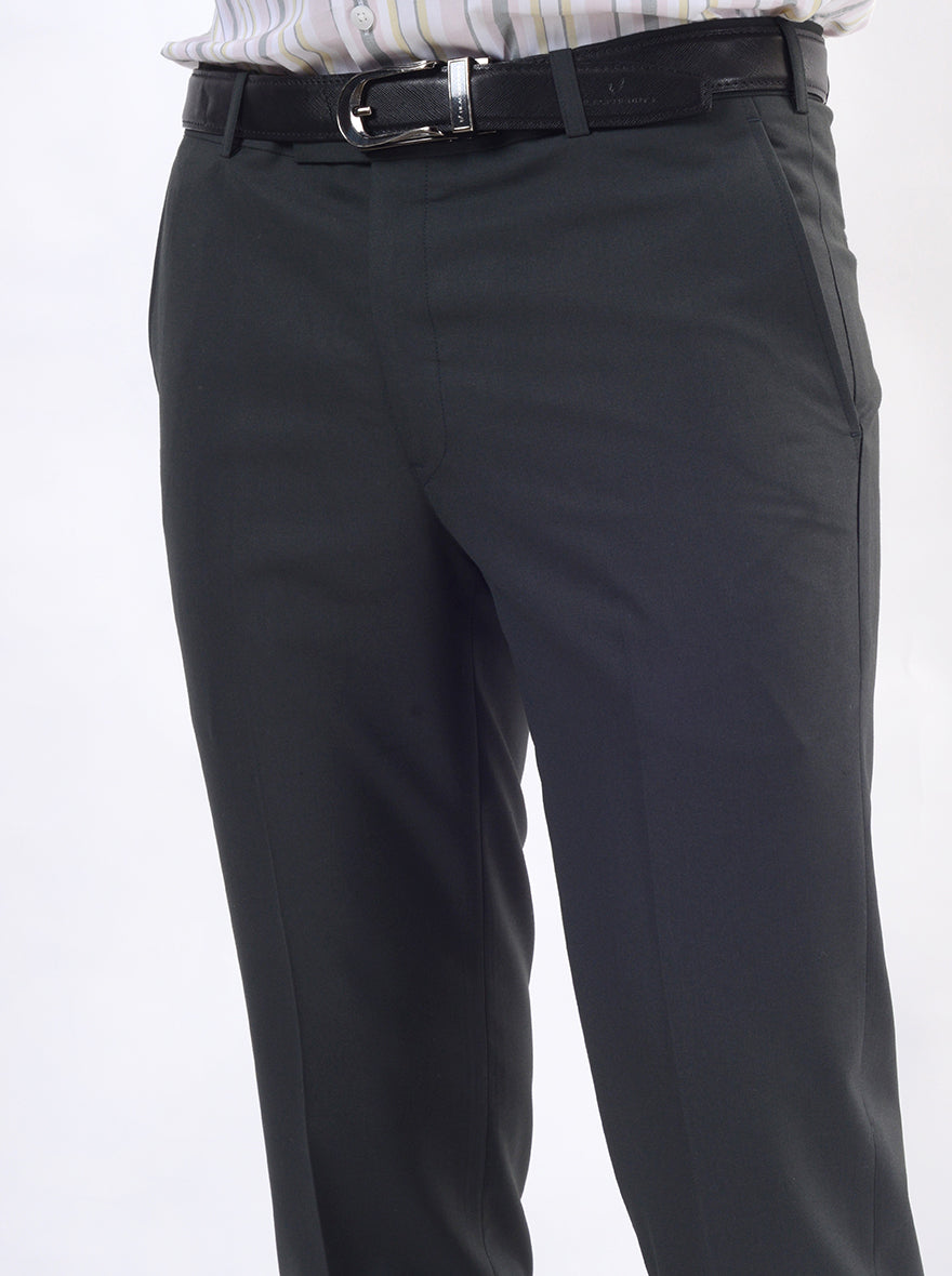 Green Solid Slim Fit Formal Trouser | Greenfibre