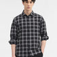 Black Checked Slim Fit Casual Shirt | Greenfibre