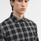 Black Checked Slim Fit Casual Shirt | Greenfibre