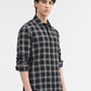 Black Checked Slim Fit Casual Shirt | Greenfibre