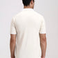 Cream Solid Slim Fit Polo T-Shirt | Greenfibre