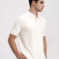 Cream Solid Slim Fit Polo T-Shirt | Greenfibre