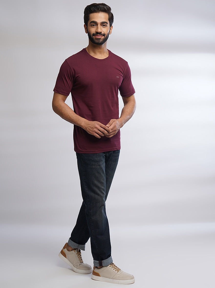 Navy Blue Washed Straight Fit Jeans | Greenfibre