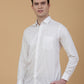 Off White Solid Slim Fit Party Wear Shirt | Greenfibre