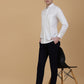 Off White Solid Slim Fit Party Wear Shirt | Greenfibre