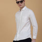 Off White Solid Slim Fit Party Wear Shirt | Greenfibre