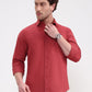 Maroon Solid Slim Fit Casual Shirt | Greenfibre