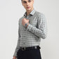 Pista Grey Checked Slim Fit Formal Shirt | Greenfibre