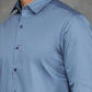 Blue Solid Slim Fit Casual Shirt | GreenFibre