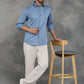 Blue Solid Slim Fit Casual Shirt | GreenFibre
